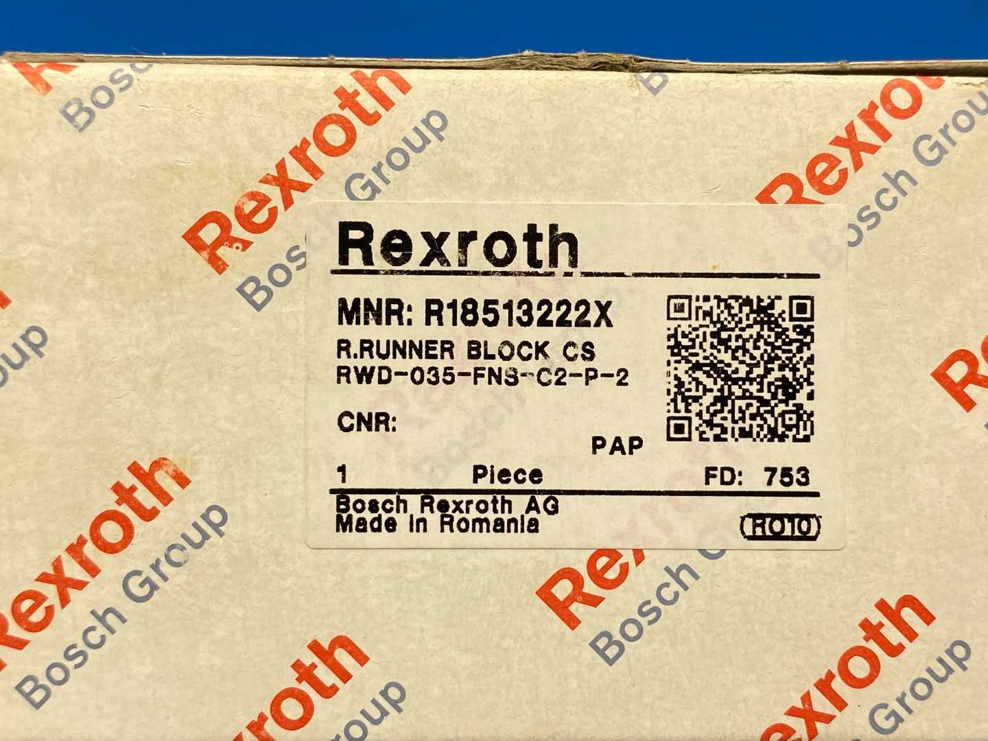 Rexroth R18513222X R.Runner Block CS RWD-035FNS-C2-P-2