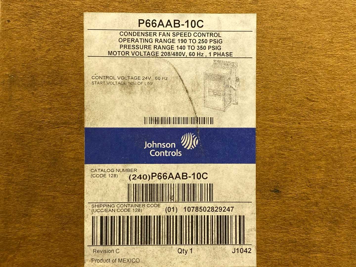 Johnson Controls P66AAB-10C, Condenser Fan Speed Control 24V