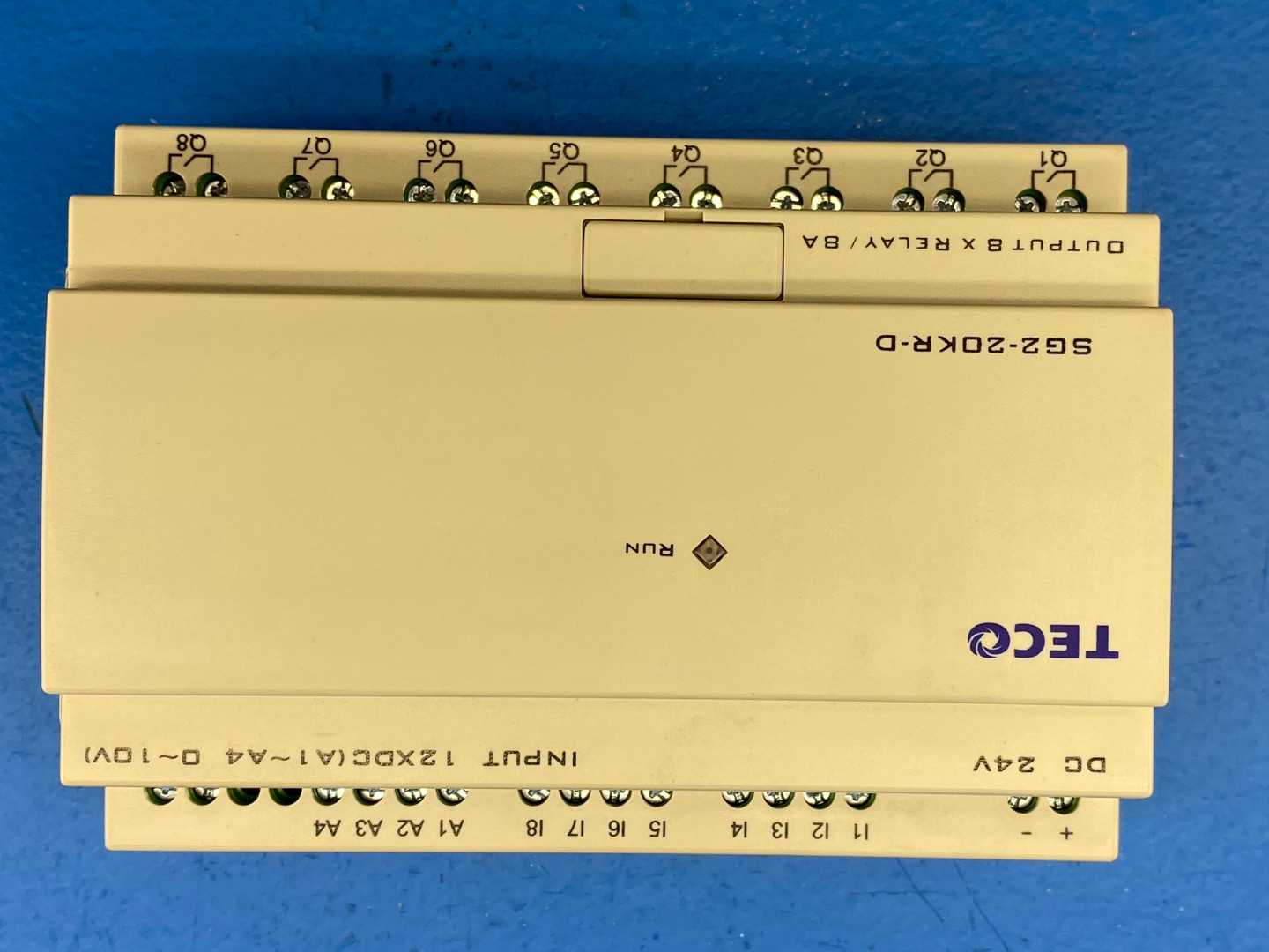 TECO SG2-20KR-D Programmable Logic Controller, 24VDC Input, 8 Relay Outputs (240VAC/8A)