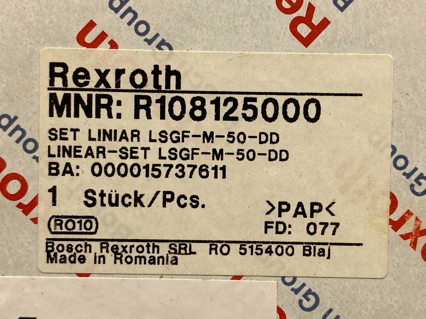 Rexroth R108125000 Linear Bearing Housing Set LSGF-M-50-DD