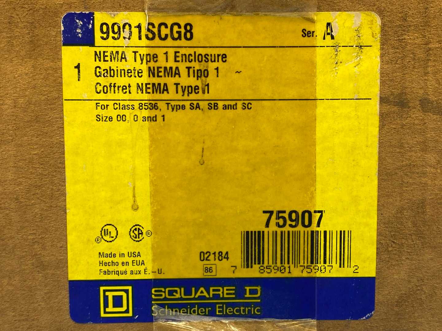 Square D 9991SCG8, NEMA Type 1 Enclosure