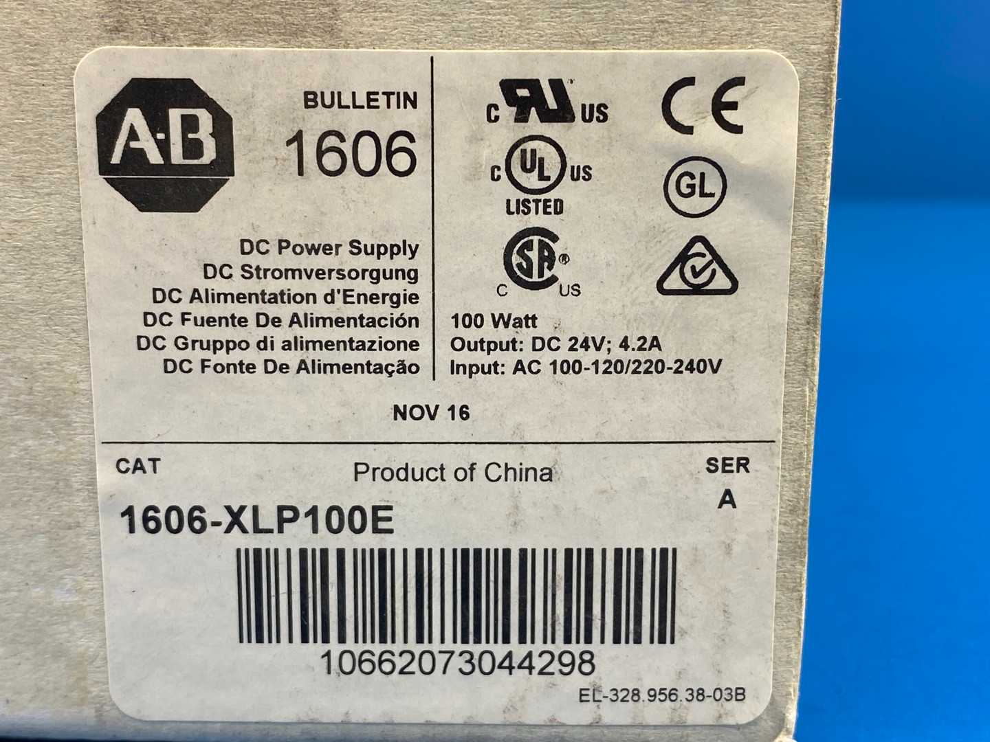 Allen-Bradley 1606-XLP100E, DC Power Supply