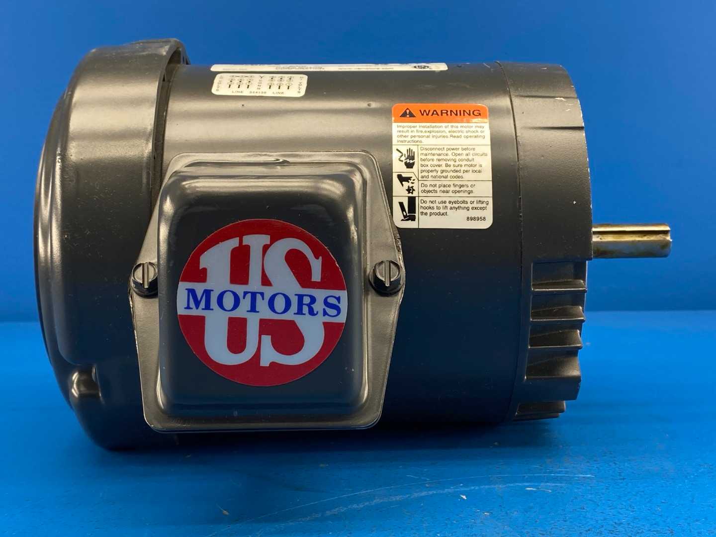 3/4HP US Motors U34S2ACR Motor Model #F050, 208-330/460V, 3PH, 1750RPM, FR-56C