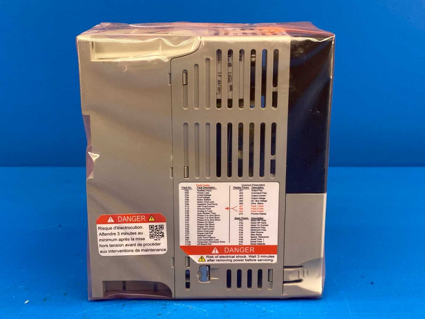 Allen-Bradley PowerFlex 4 Variable Frequency Drive (VFD) 22A-V1P5N104, 0.25HP, 1.5A, 120V, Single-Phase AC Input