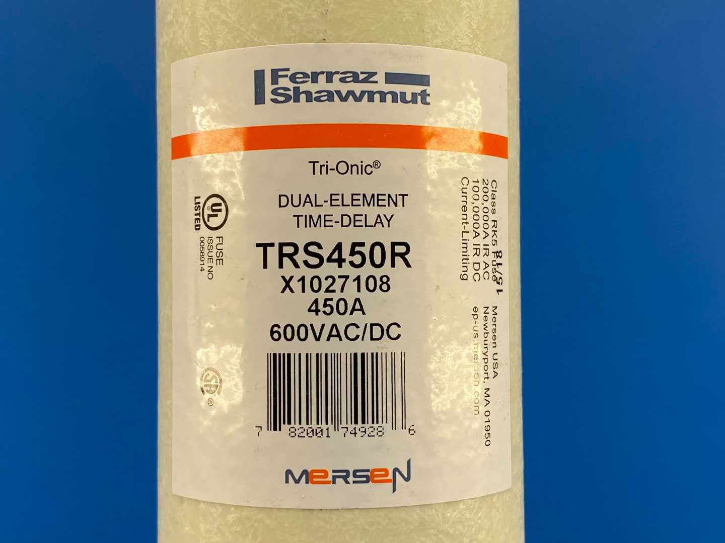 Mersen TRS450R Dual Element Time Delay Fuse, 450A, 600VAC/DC