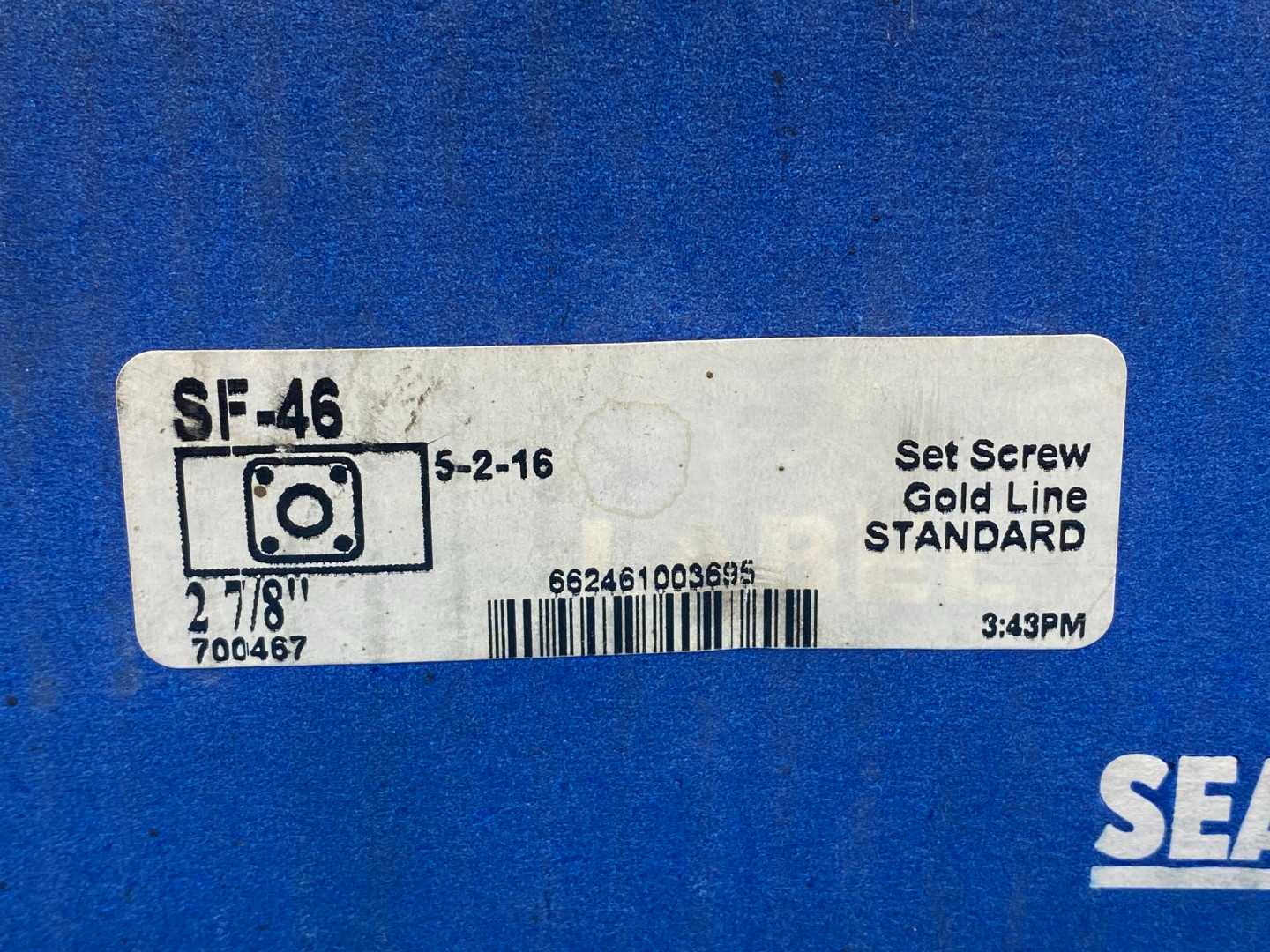 Seal Master SF-46, 2-7/8" Gold Line Standard Set Screw 4-Bolt Flange Ball Bearing