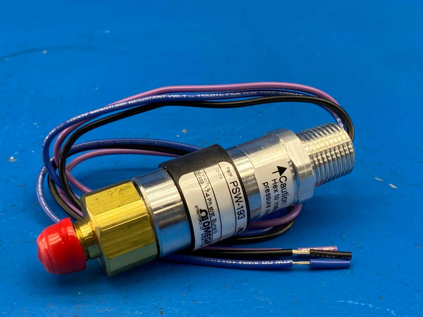 Omega PSW-193 Pressure Switch, 100–1500 PSI, 0.7–10.3 MPa