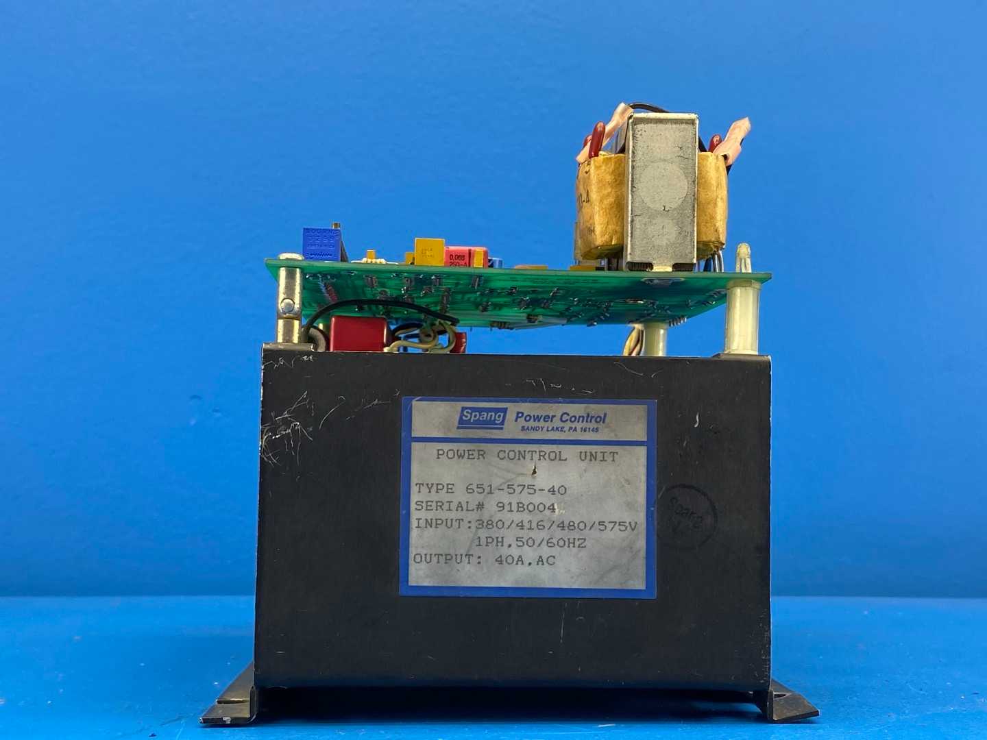 Spang Power Control 651-575-40, SCR Power Control Unit 40A 380/416/480/575V 1PH 50/60Hz