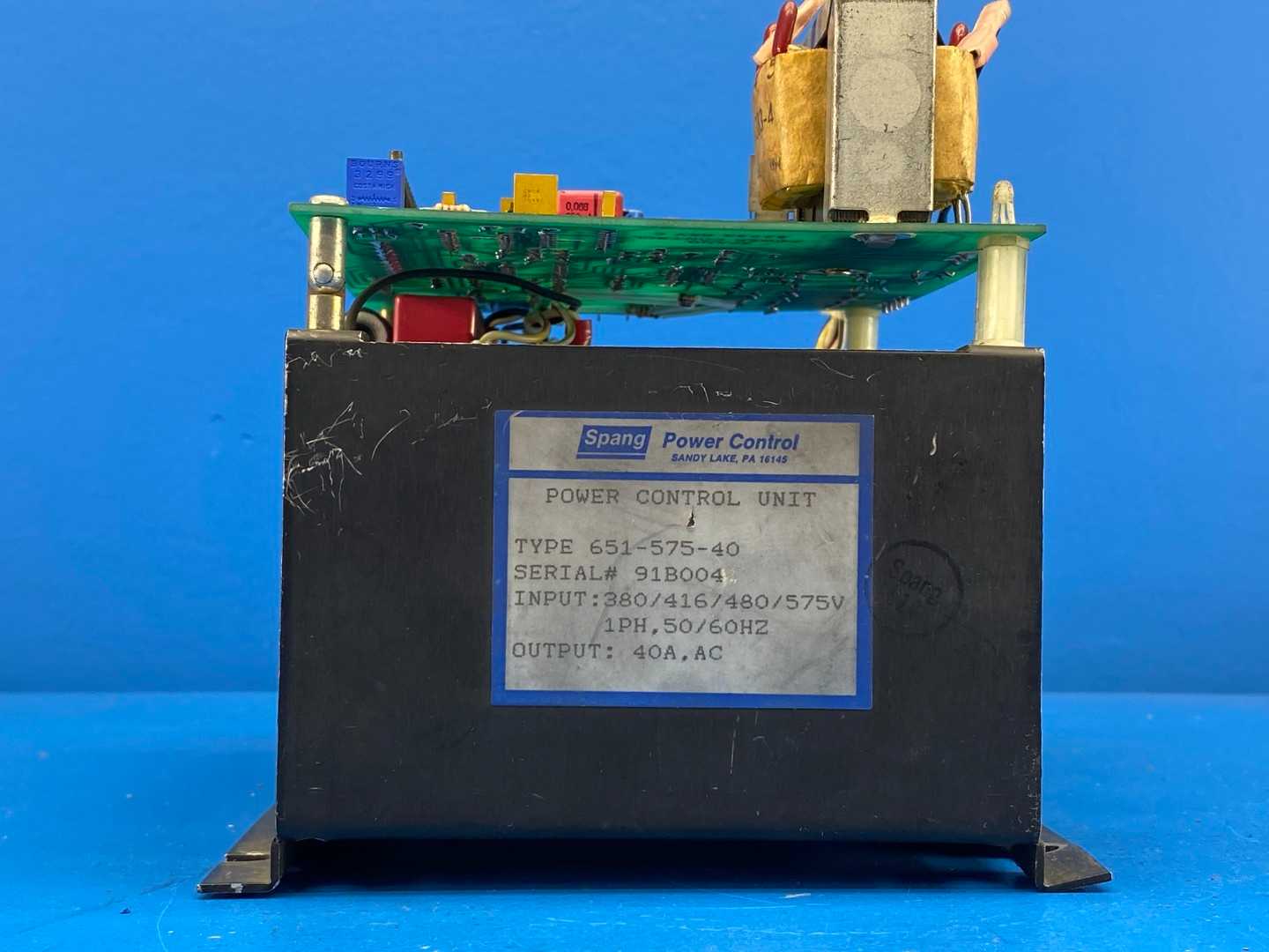 Spang Power Control 651-575-40, SCR Power Control Unit 40A 380/416/480/575V 1PH 50/60Hz