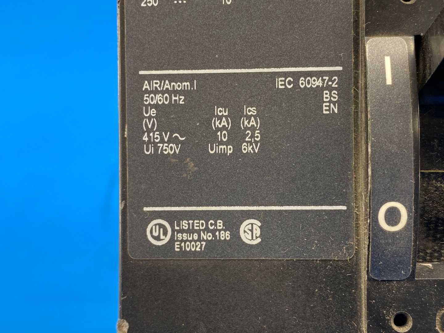 60Amp Square D FA34060, Circuit Breaker 3-Pole 3 Phase