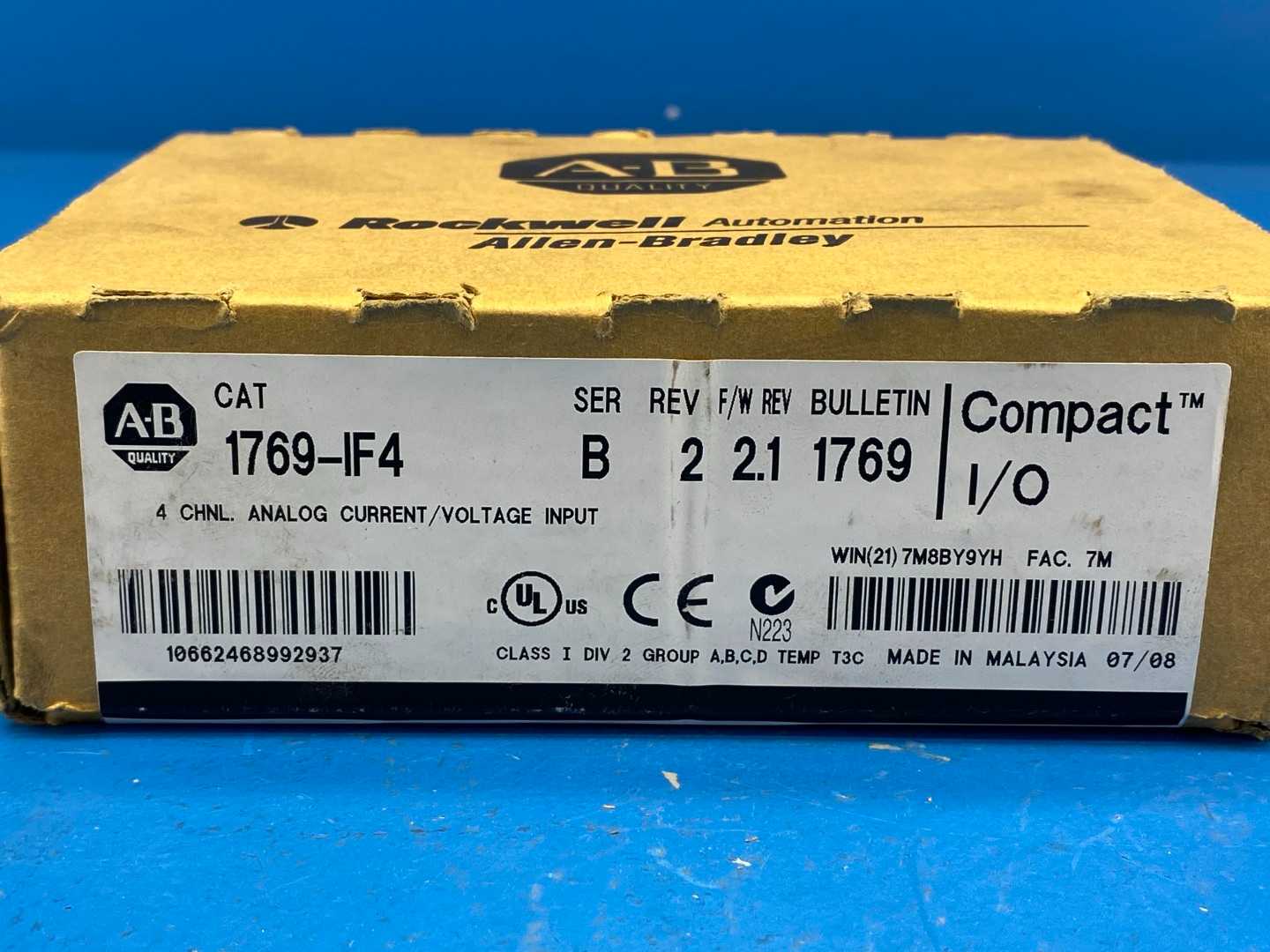 Allen-Bradley 1769-IF4 4-Channel Analog Current/Voltage Input Module Compact I/O Series B