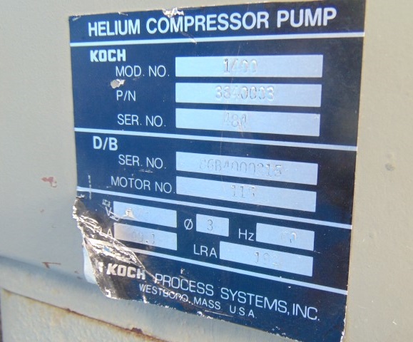 Koch 1400 Helium Compressor Pump