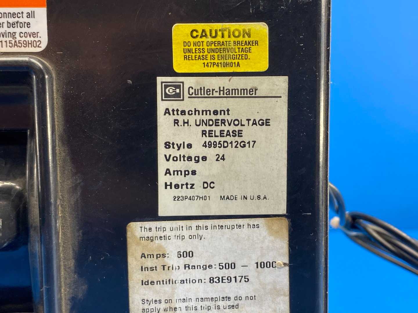 Cutler-Hammer 83E917 AB DE-ION Din Rail Mount Circuit Breaker