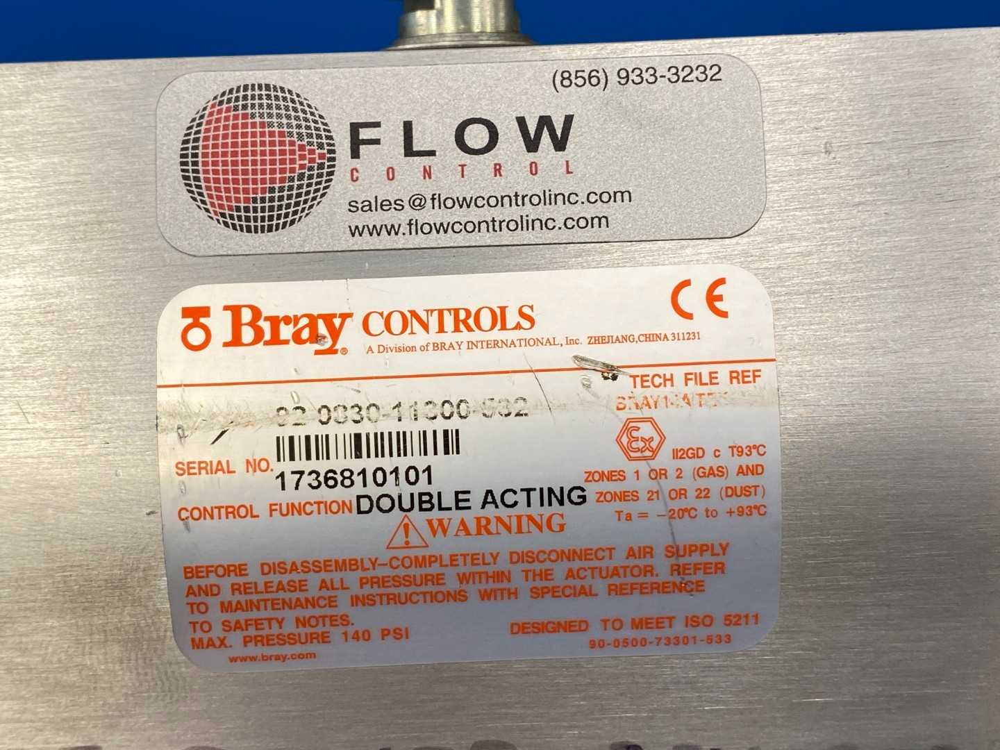 Bray Controls 92-0930-11300-532 with 4" Butterfly Valve