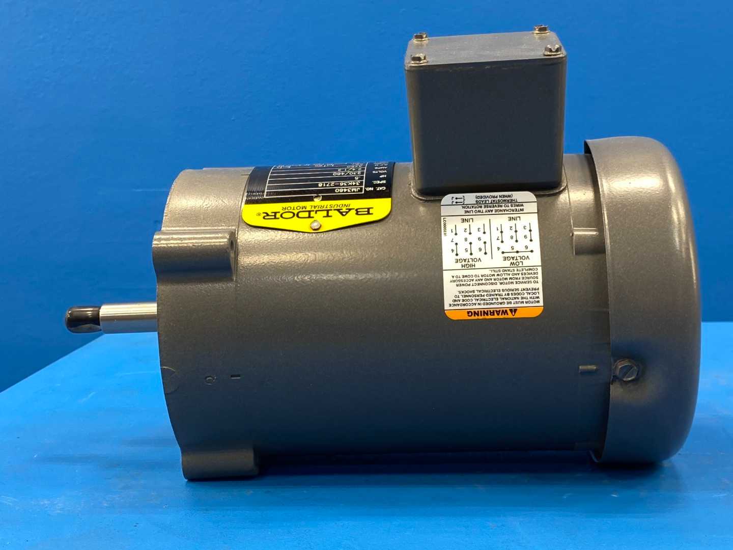 Baldor JM3460 Industrial Motor 0.5 HP 230/460V 3450 RPM TEFC 3-Phase 56J Frame