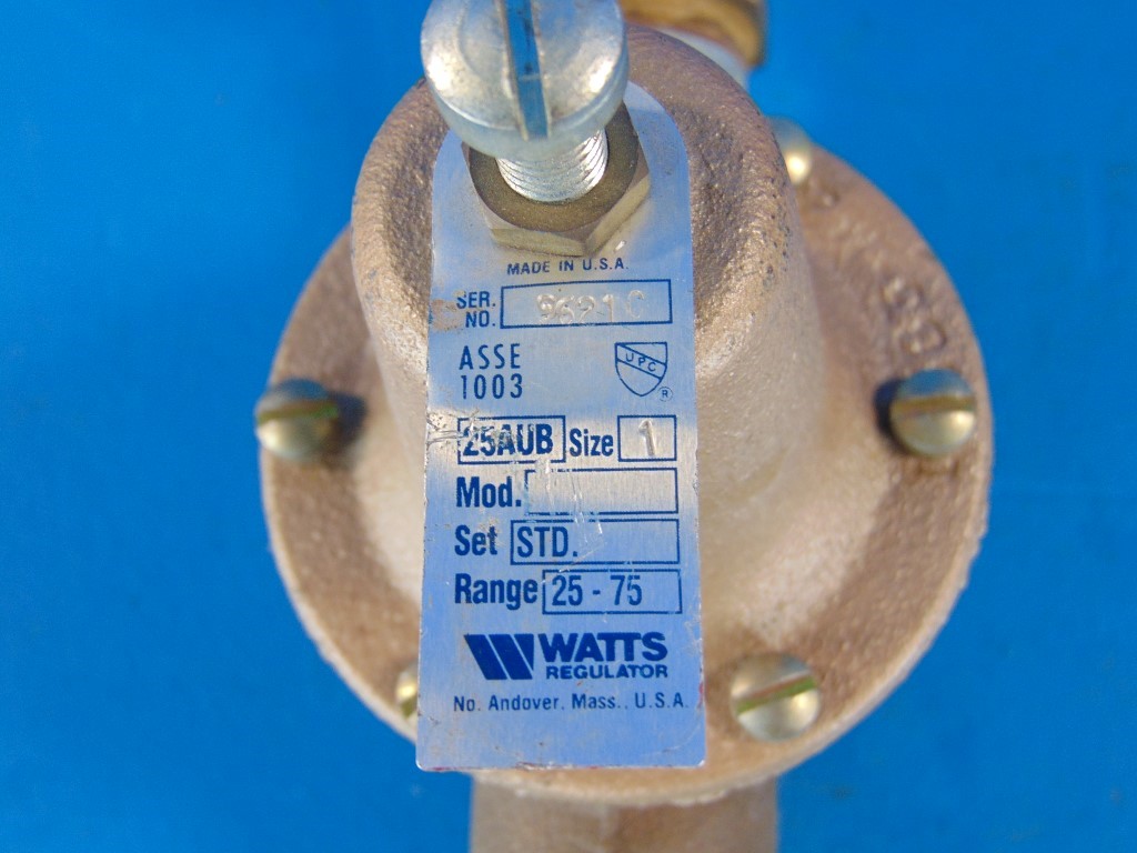 1"-Watts 25AUB Valve Size 1 STD 25-75 125WSP  Test 12