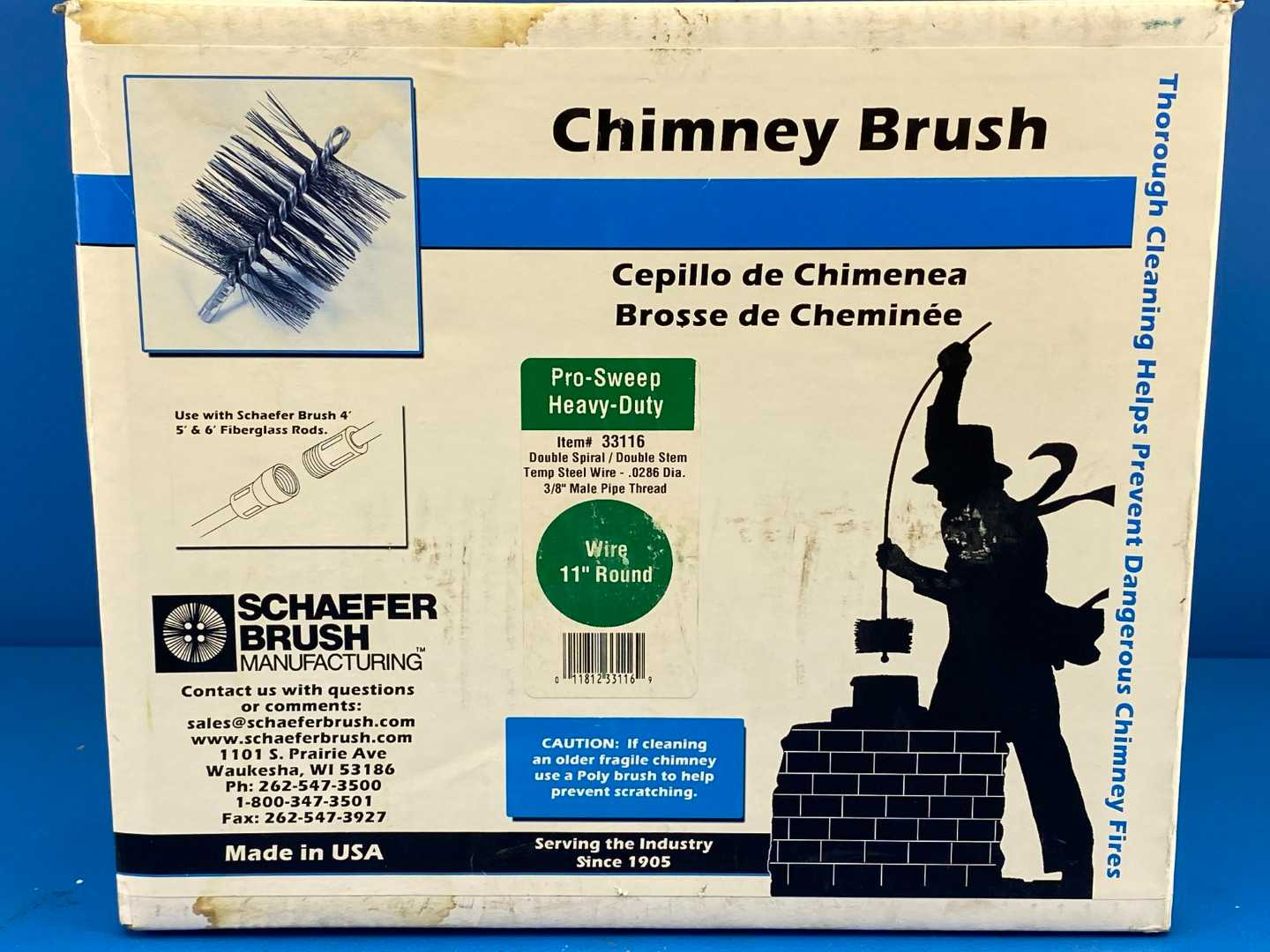 Schaefer Brush Manufacturing Item #33116 11" Pro-Sweep Heavy Duty Chimney Brush