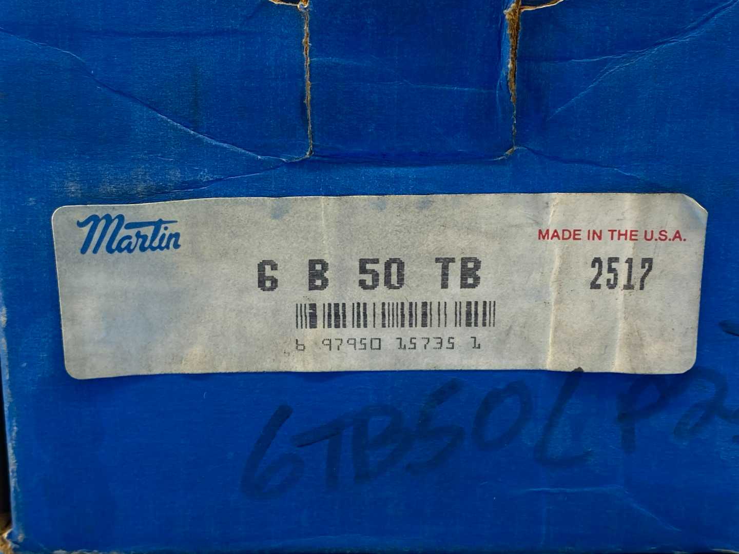 Martin 6 B 50 TB, 6 Groove Conventional Sheave 1/2"-1-1/4" Dia Bore