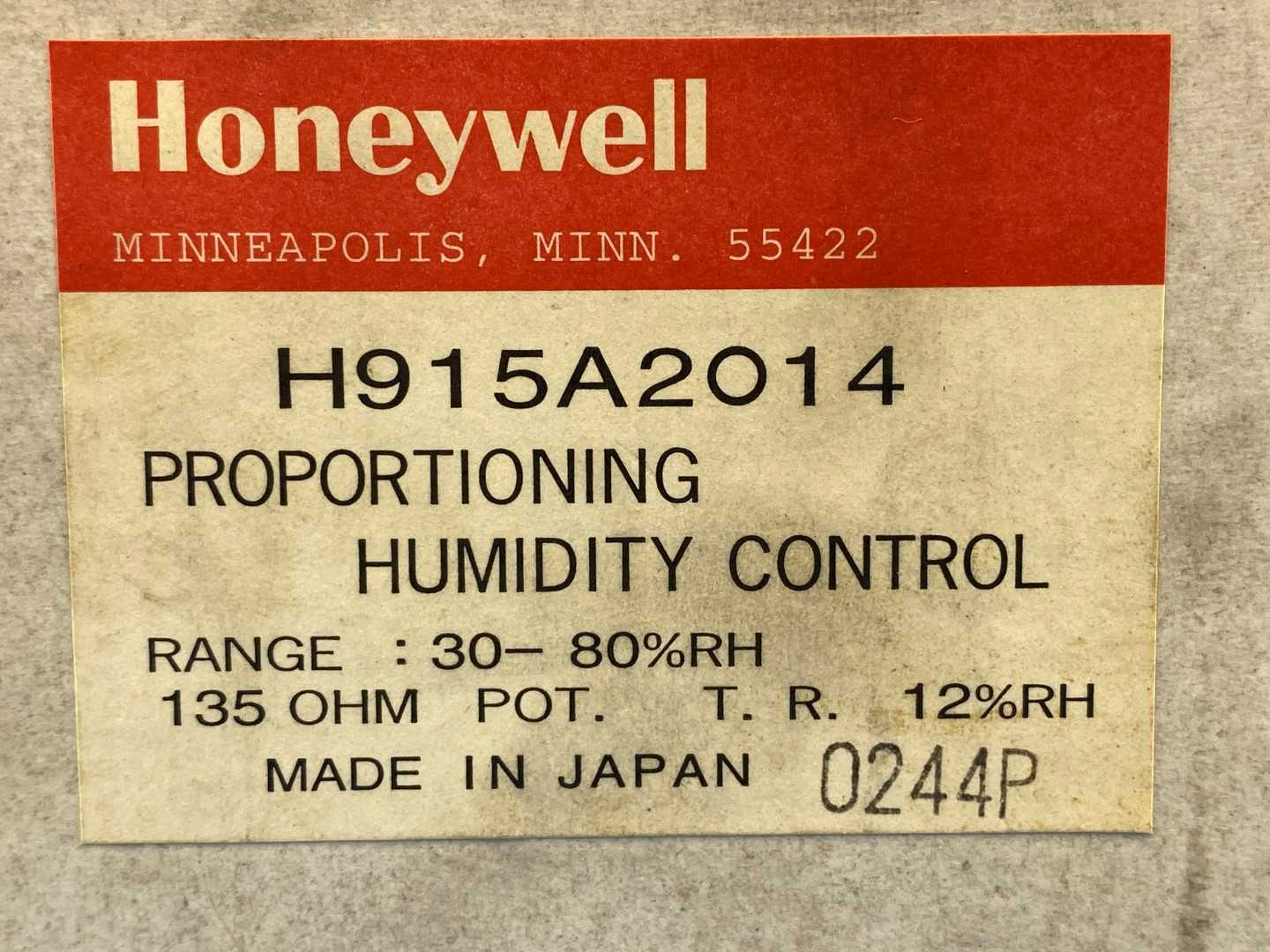 Honeywell H915A2014 Proportioning Humidity Control 30-80% RH , 135 OHM