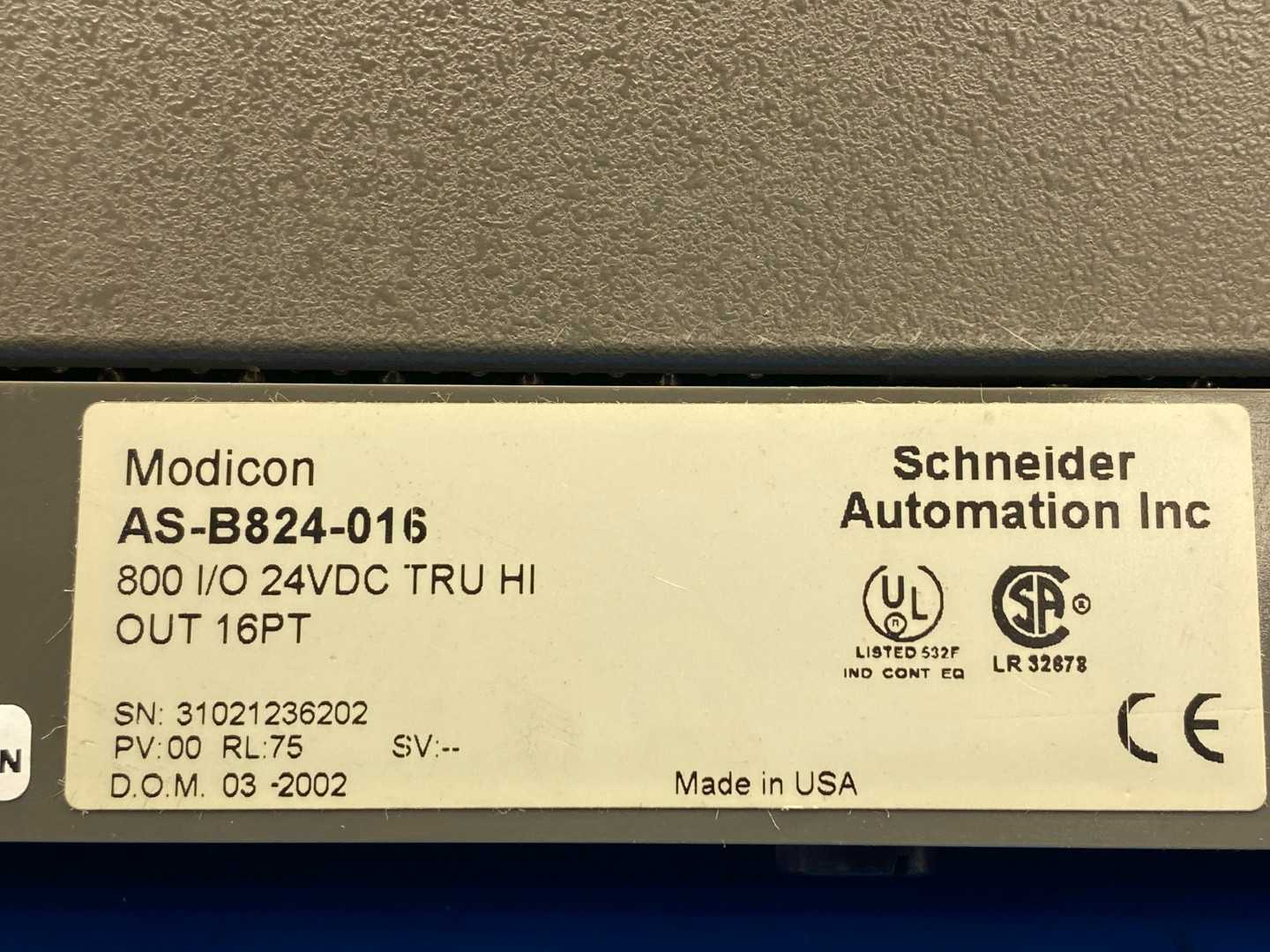 Schneider Automatic AS-B824-016 Modicon, 800 I/O 24VDC TRU HI OUT 16PT