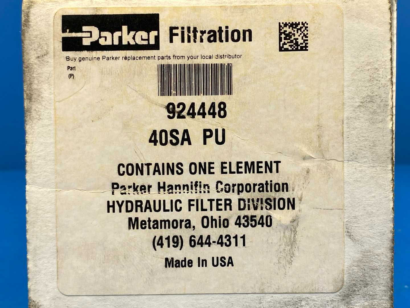Parker Filtration 924448, 40 Micron 10 GPM Hydraulic Filter Element