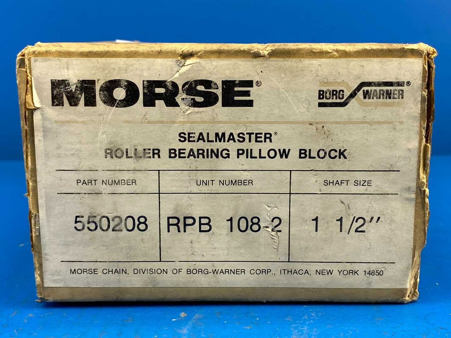 Morse Sealmaster Roller Bearing Pillow Block RPB108-2, 1-1/2" Shaft, Part 550208