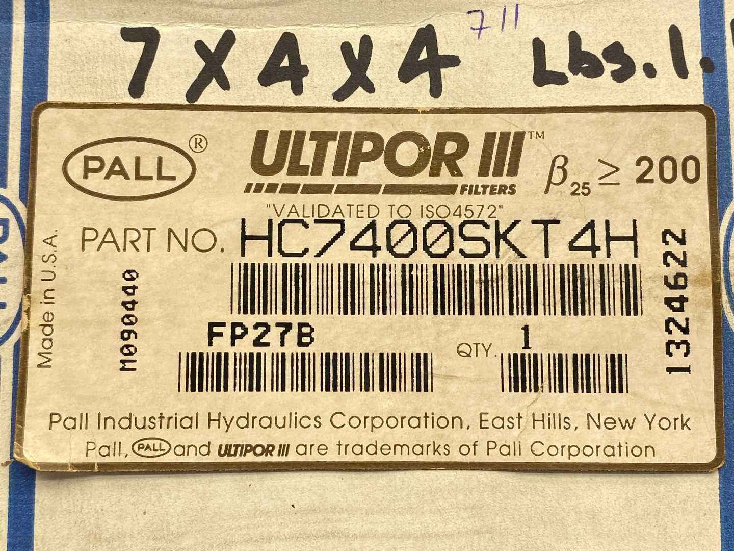 Pall Industrial Hydraylics Corp. HC7400SKT4H