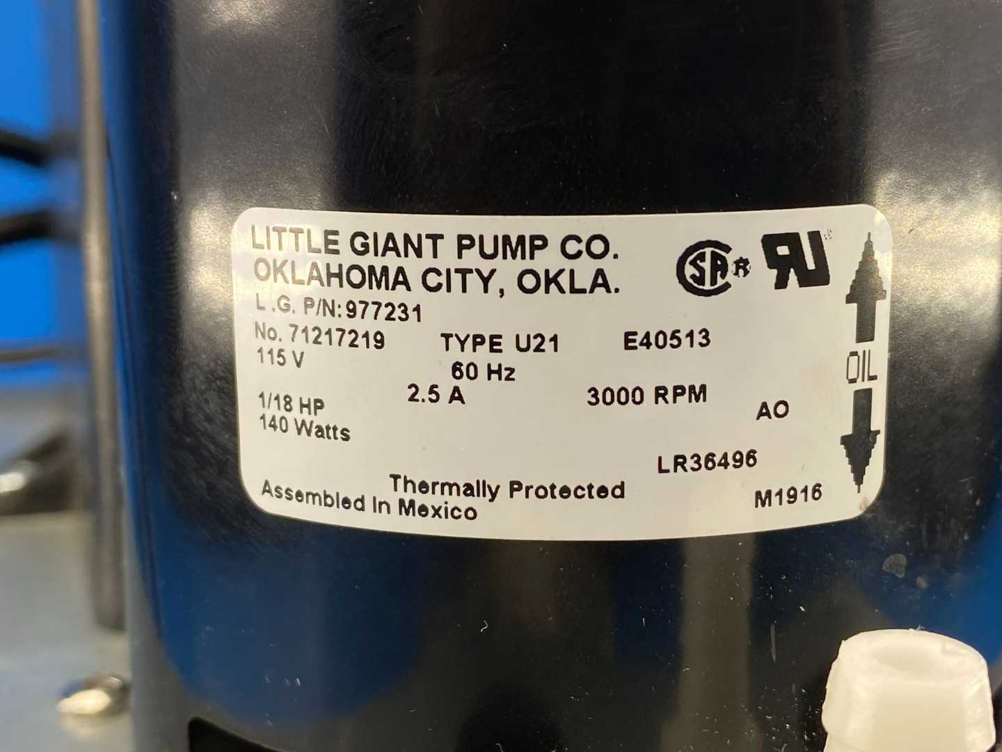 Little GIANT Pumps. VCL-24ULS (1) 3P732A