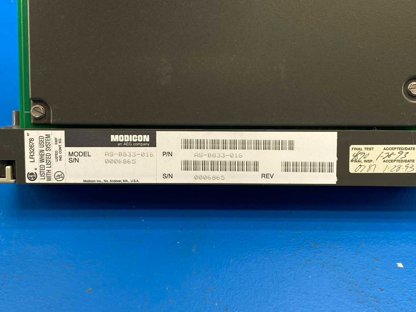 AEG Modicon AS-B833-016 24 VDC, 16 Inputs, True-Logic Input Module