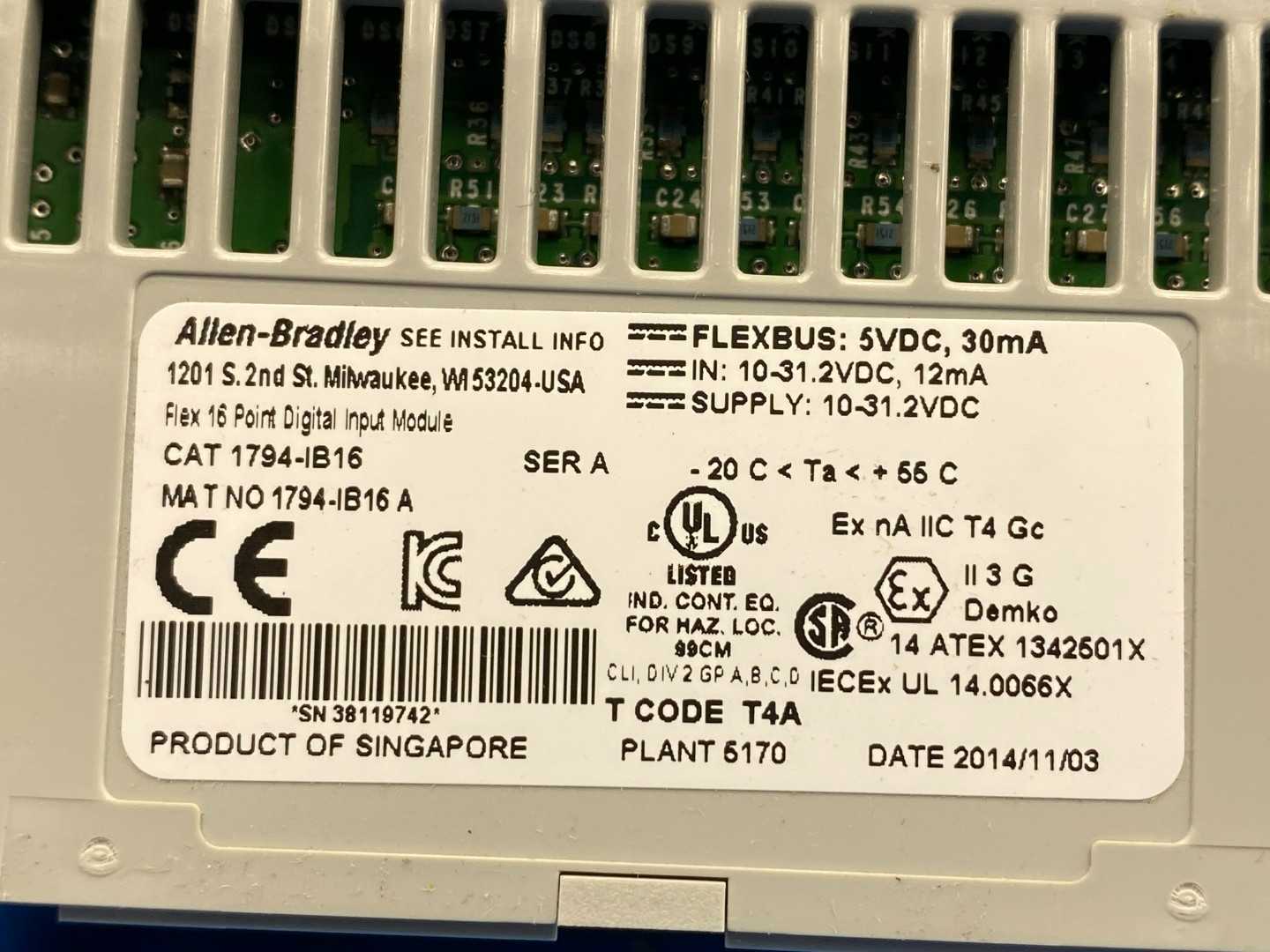 Allen-Bradley 1794-IB16 Flex 16 Point Digital Input Module