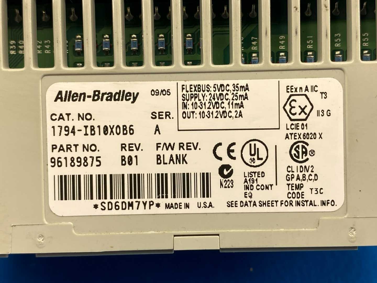 Allen-Bradley 1794-IB10XOB6 Flex I/O 10 Input 6 Output Digital Module, 24VDC
