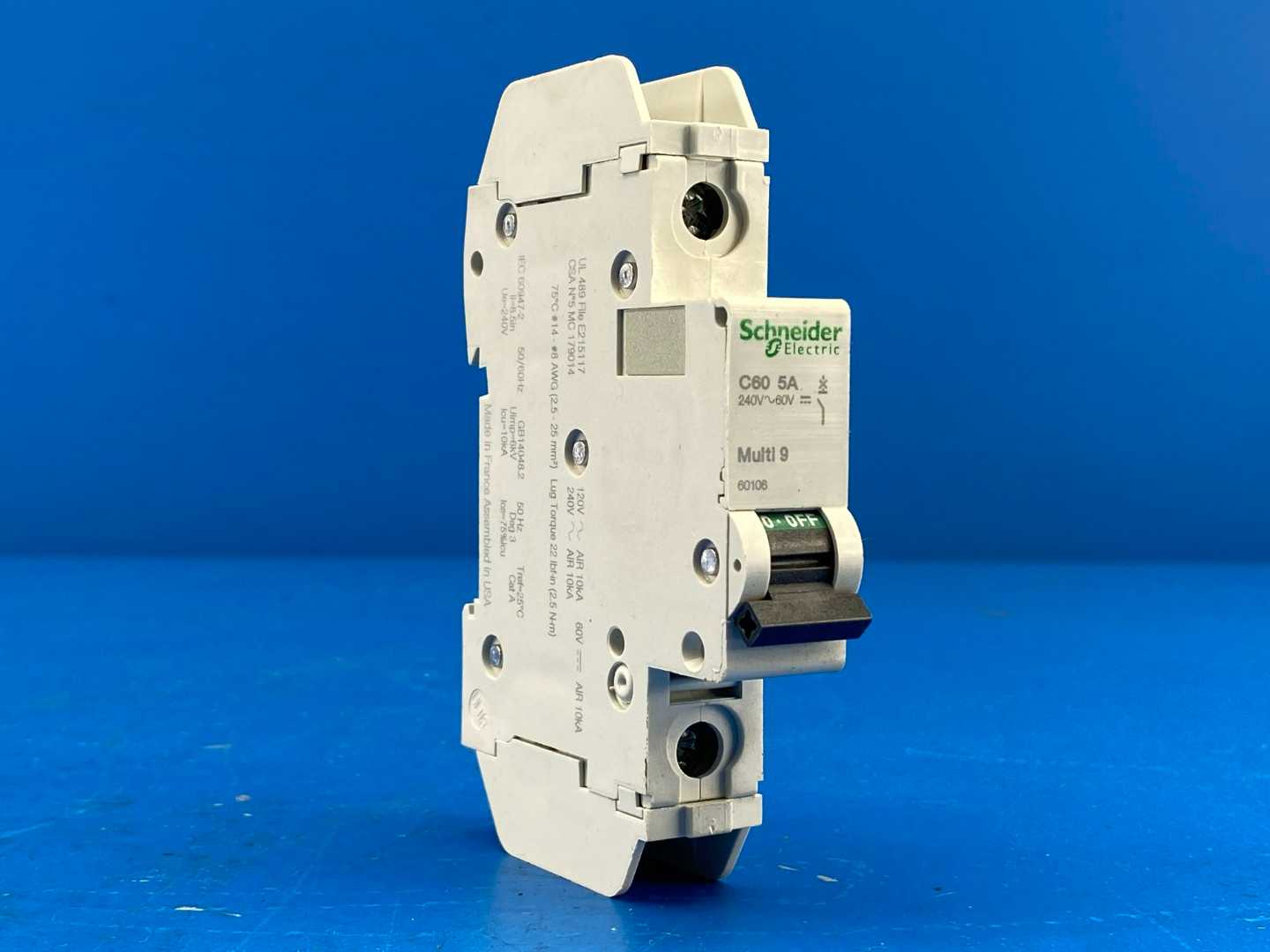 Schneider Electric 60106 C60 MINIATURE CIRCUIT BREAKER MILTI 9 C60