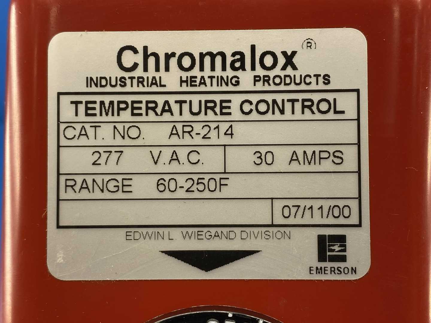 Chromalox AR-214 Temperature Control 277VAC 30A 60-250F Range