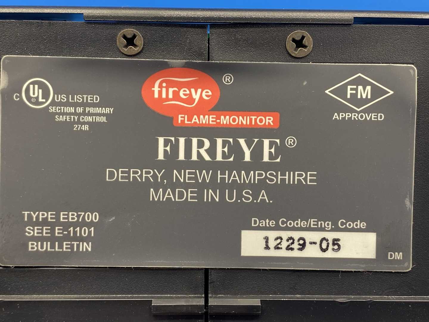 Fireye Flame Monitor Type EB700 SEE E-1101 Bulletin