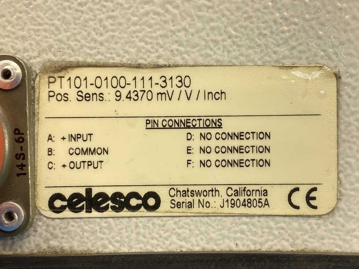 Celesco PT101-0100-111-3130 Position Transducer 9.4370 mV / V / Inch