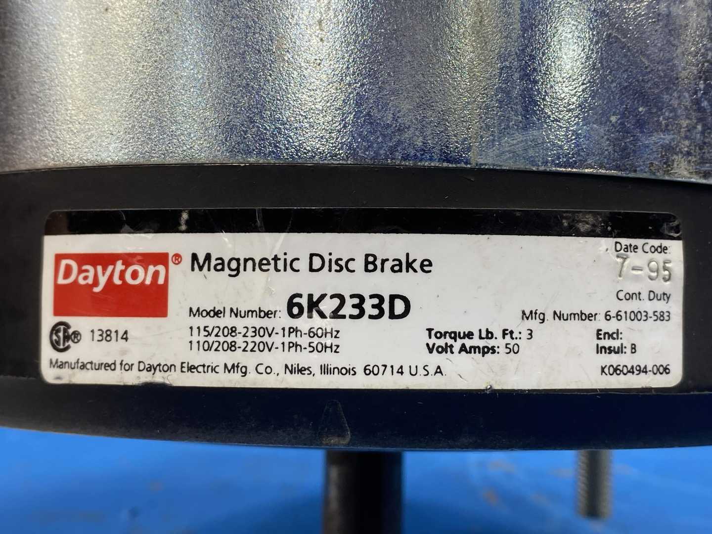 Dayton 6K233D Magnetic Disc Brake