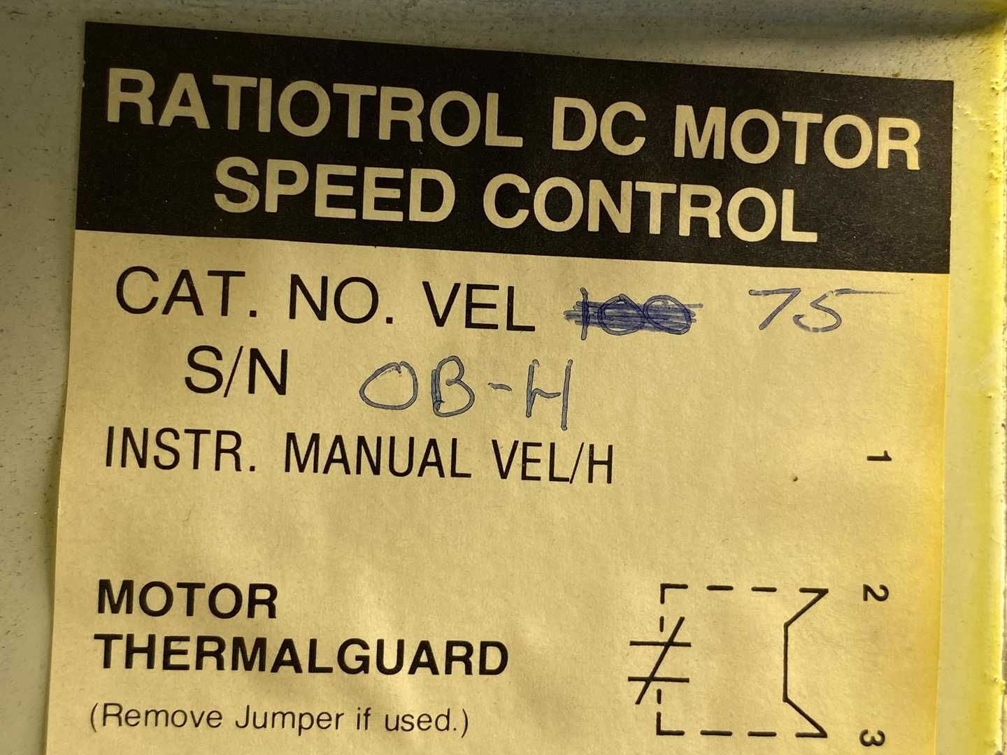 Boston Gear  Ratiotrol DC Motor Speed Control VEL75