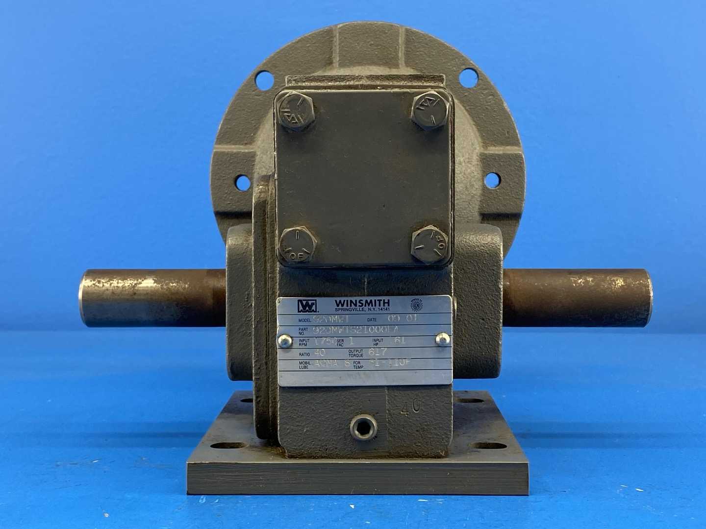 61HP, Winsmith 920MWT Type SE Speed Reducer, 1750RPM, Ratio 40, Mobil Lube AGMA 8