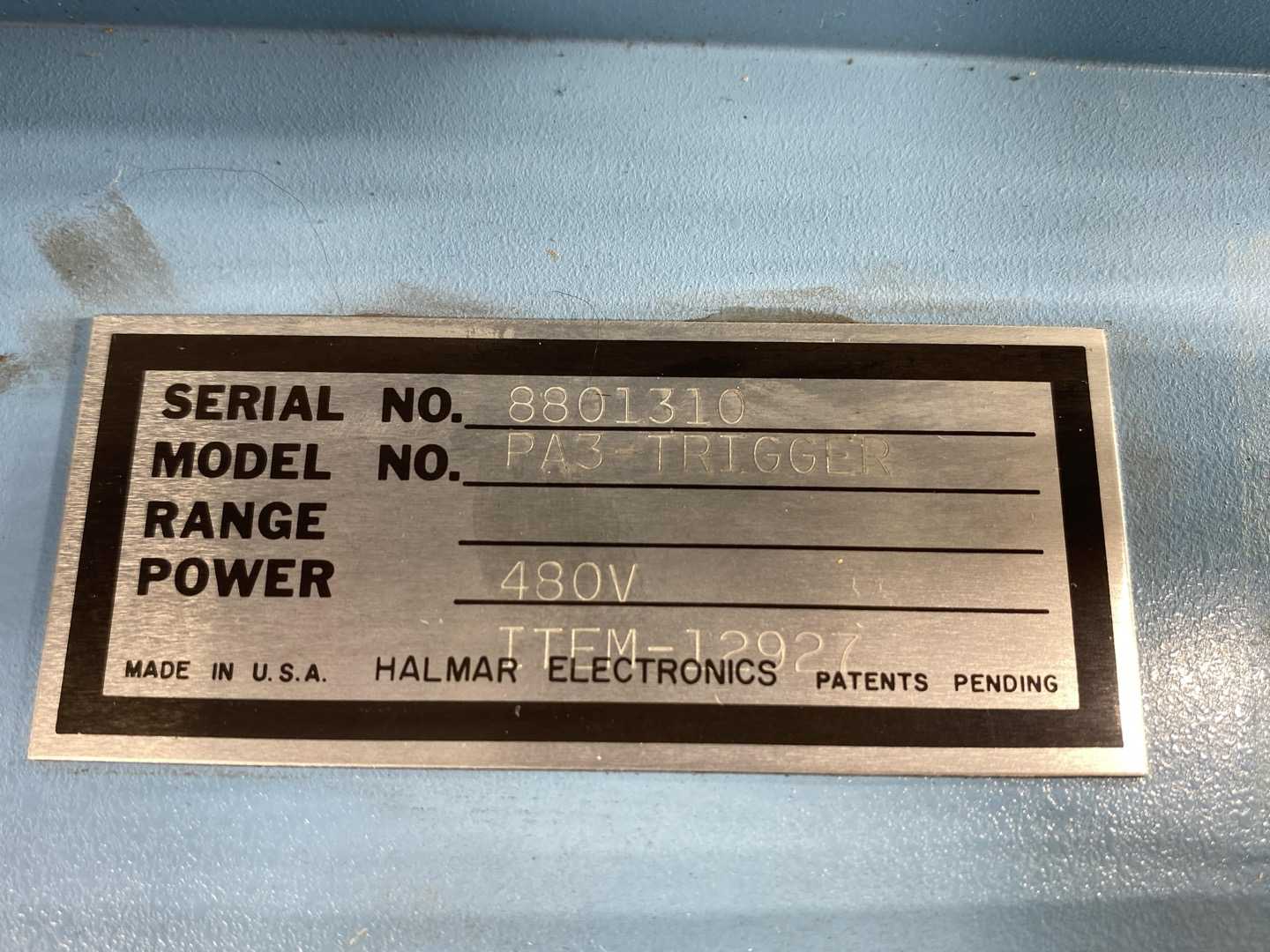 HALMAR PA3-TRIGGER. 3 Phase Power Controller 480V