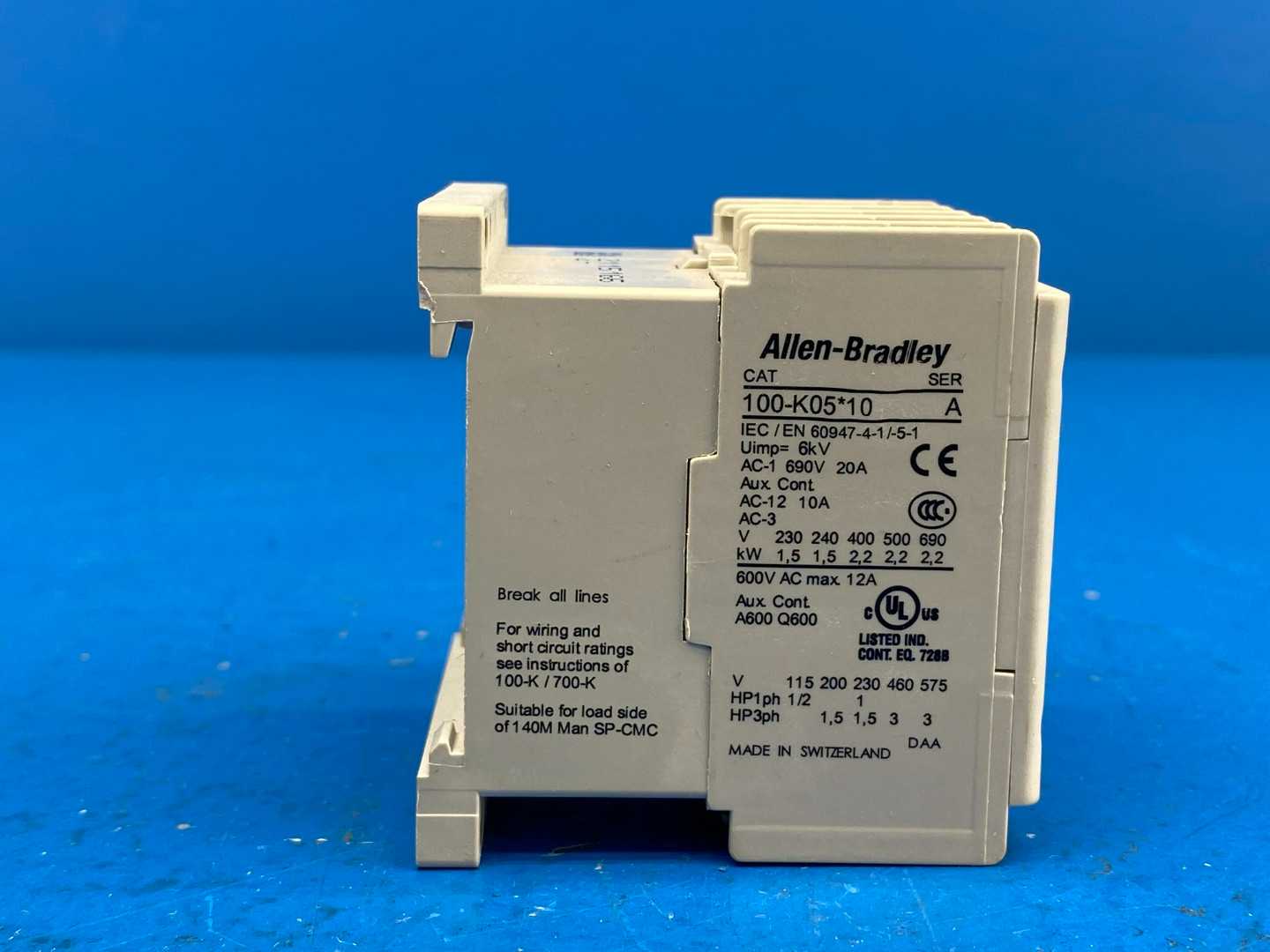 Allen-Bradley 100-K05DJ10 Series A Mini Contactor, 24VDC Coil, 3-Pole, 5A