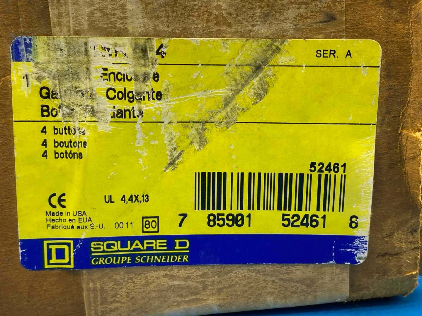 Square D 9001SKYP4, Pendant Station, 4 Button Empty Enclosure Series B