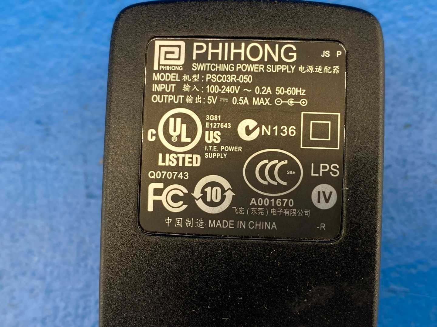 Phihong  PSC03R-050, Switching Power Supply