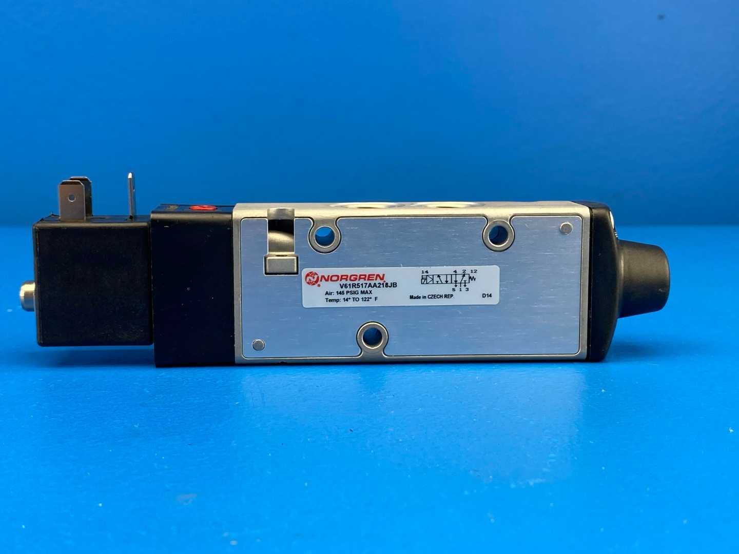 Norgren V61R517AA218JB Pneumatic Directional Control Valve, 5/2 Way, 145 PSIG Max, 110/120V Coil, IP65