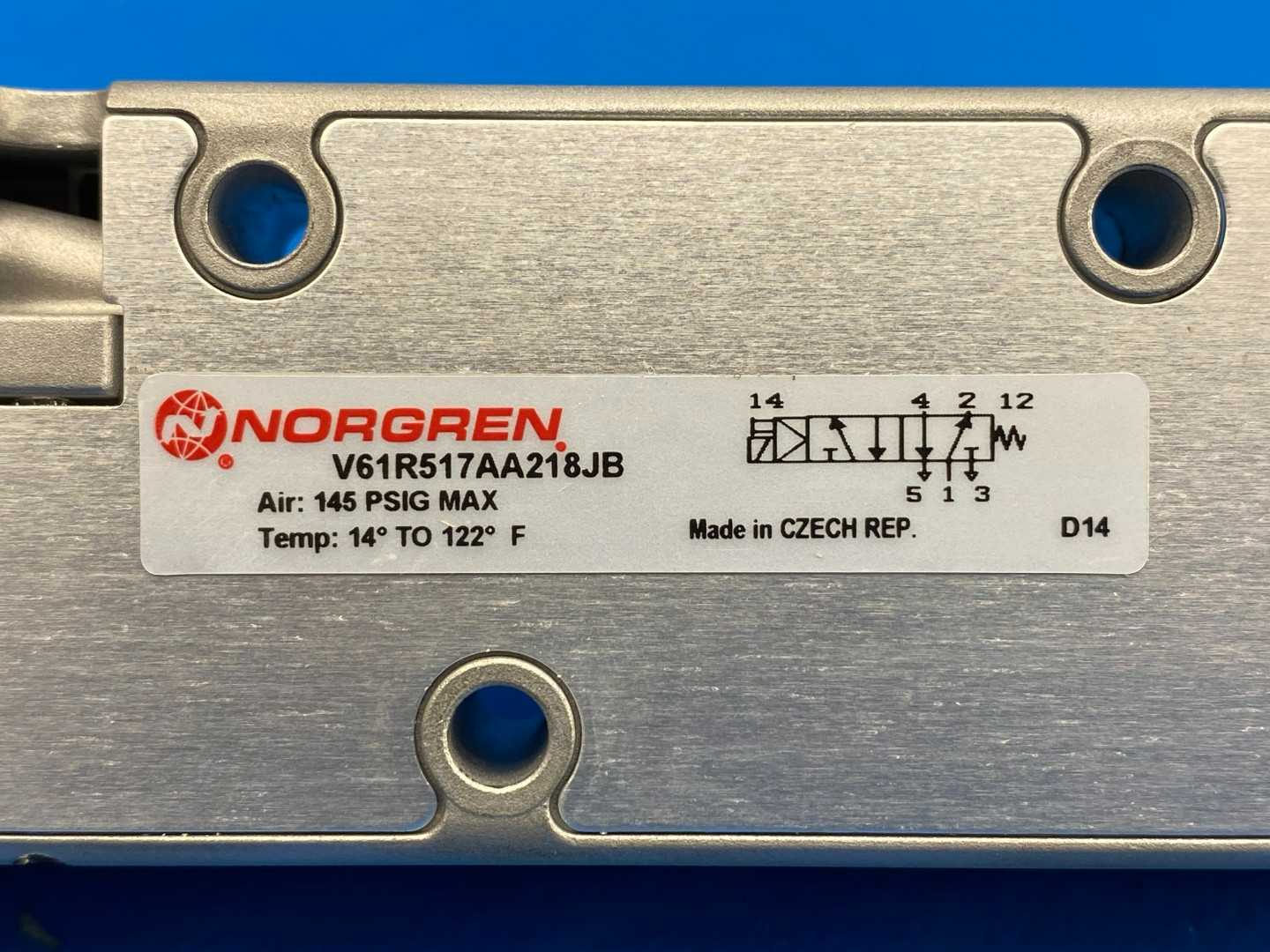 Norgren V61R517AA218JB Pneumatic Directional Control Valve, 5/2 Way, 145 PSIG Max, 110/120V Coil, IP65