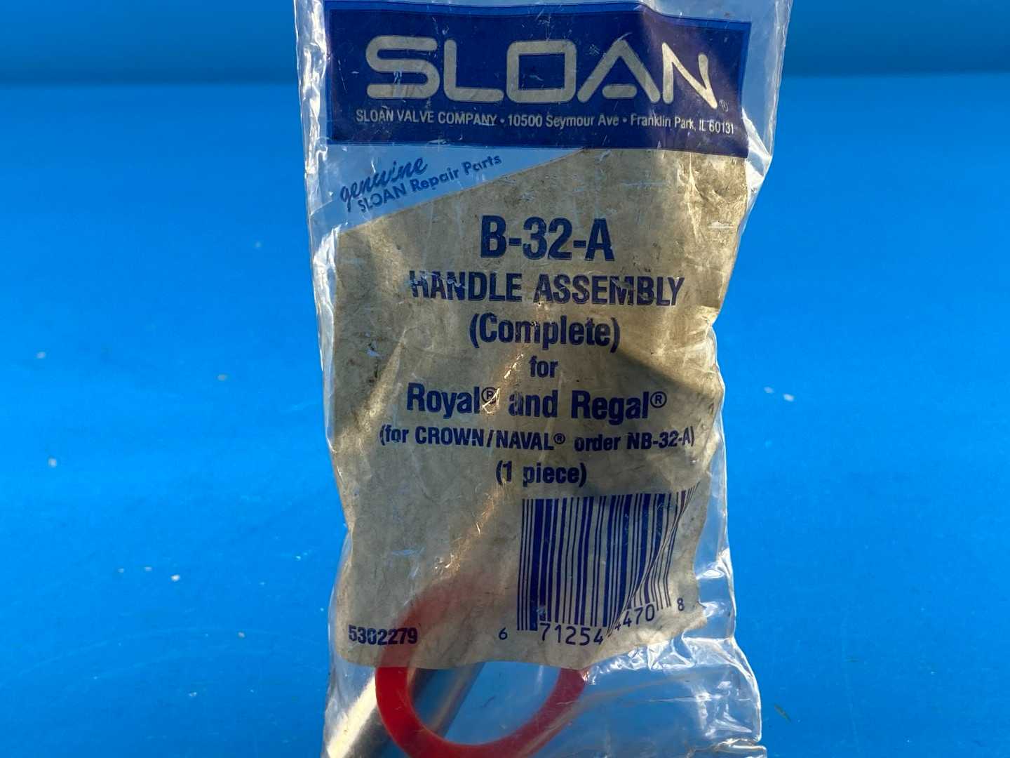 Sloan B-32-A, Handle Assembly Complete, For Sloan Flush Valves