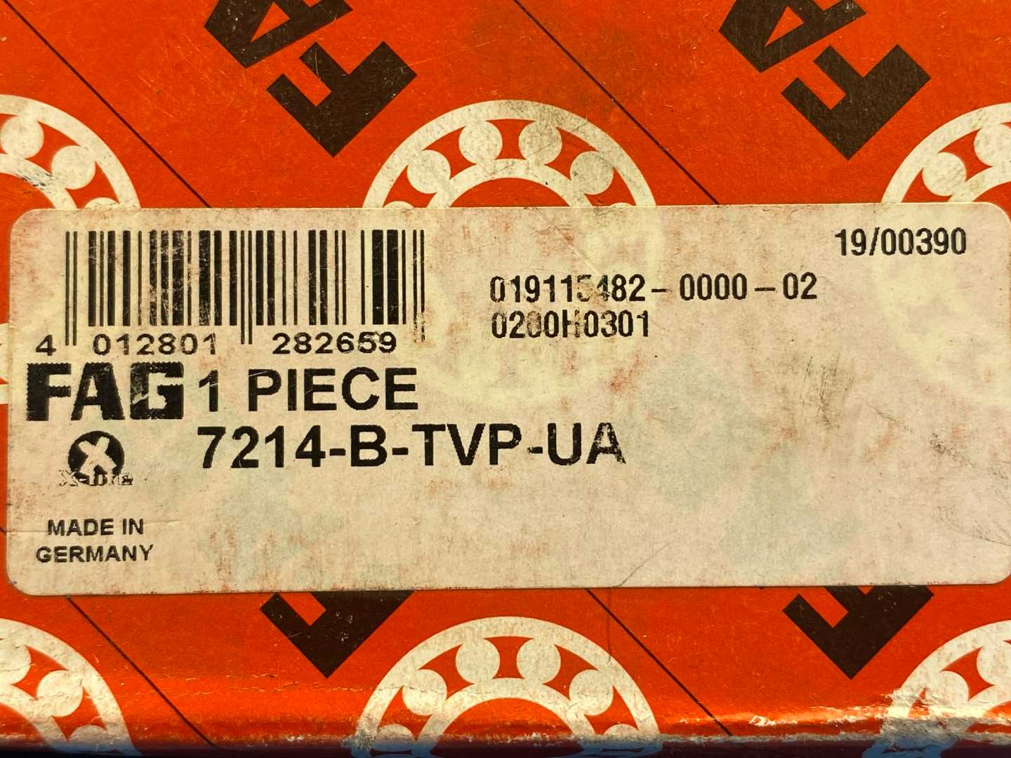 FAG 7214-B-TVP-UA Angular Contact Bearing 70x125x24mm