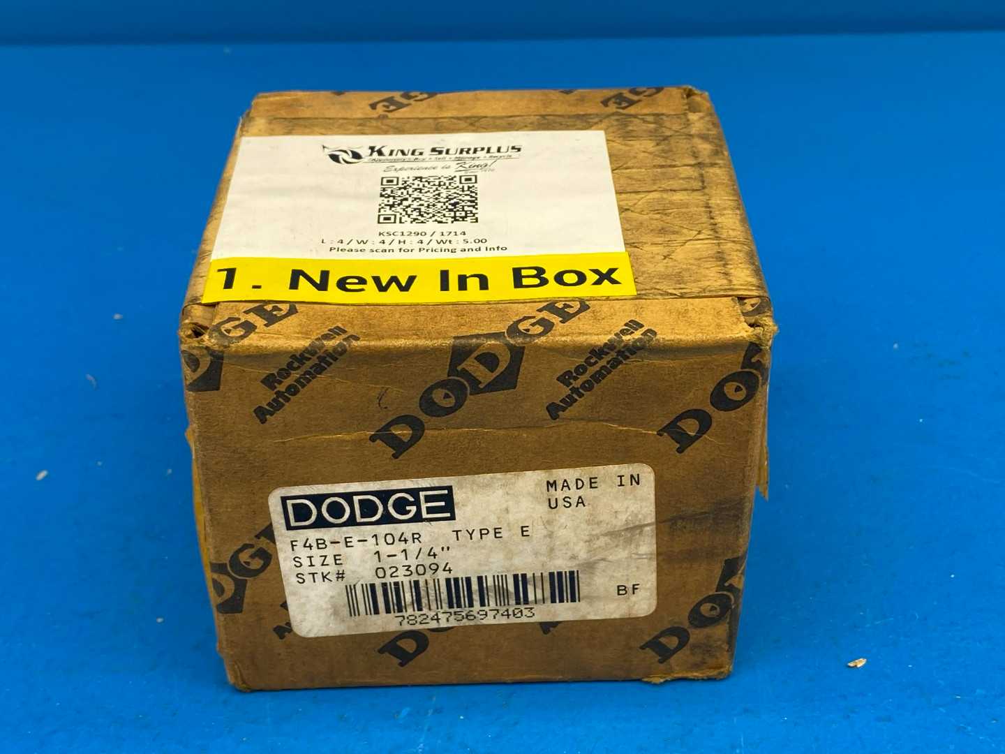 Dodge F4B-E-104R Type E Size 1-1/4" (STK# 023094) 4-Bolt Heavy Duty Flange Bearing