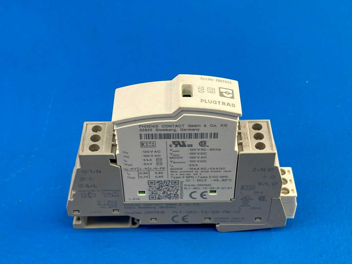 Phoenix Contact PLT-SEC-T3-120-FM-UT (2907918) Type 3 surge protection device