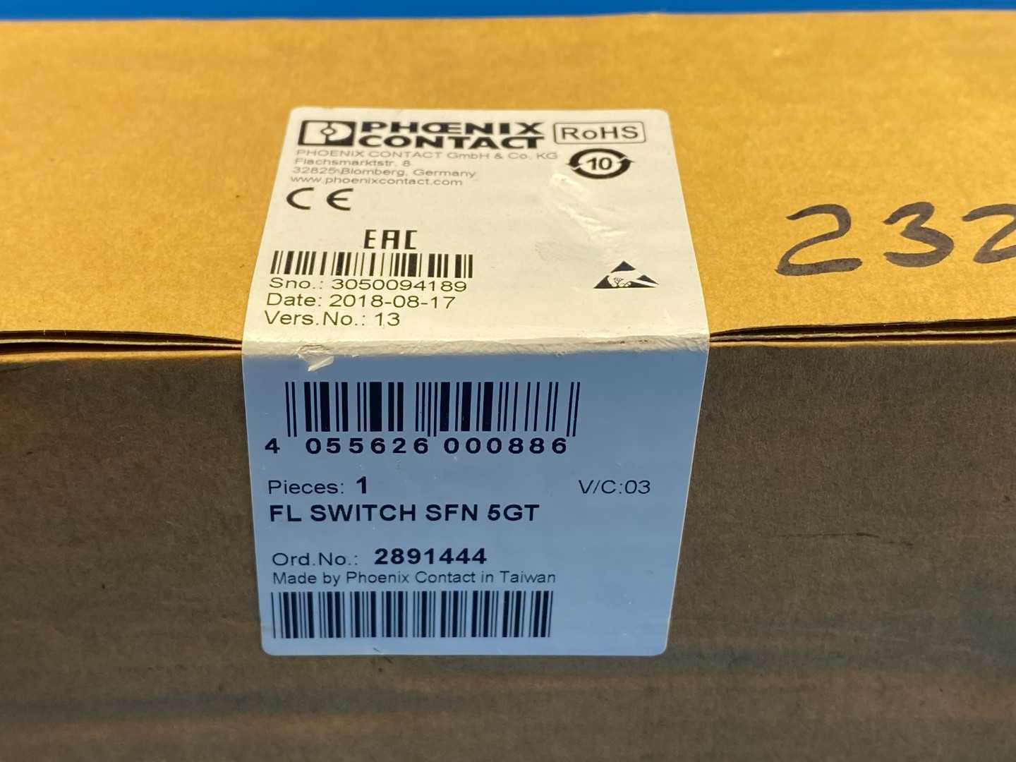 Phoenix Contact FL SWITCH SFN 5GT (Order No. 2891444) Industrial Ethernet Switch, Unmanaged, 5 Port SFN/SFNT Series