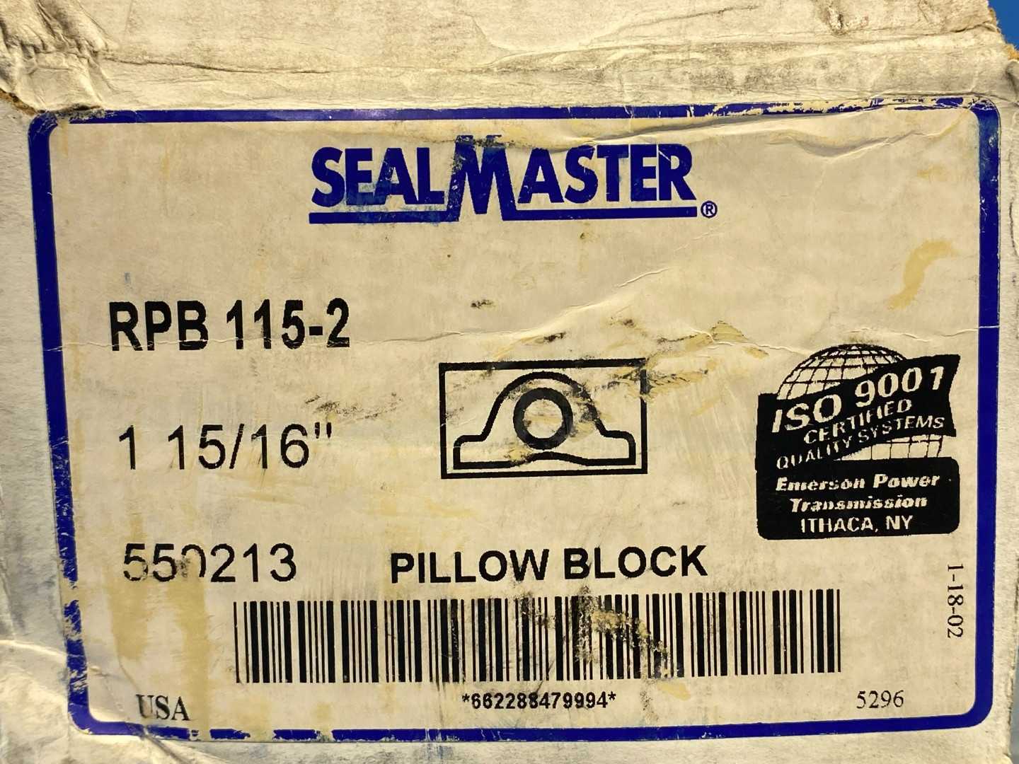 Sealmaster RPB 115-2, 1-15/16, Standard-Duty Pillow Block Bearing Unit 550213